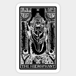 V. The Hierophant Tarot Card | Obsidian and Pearl Sticker